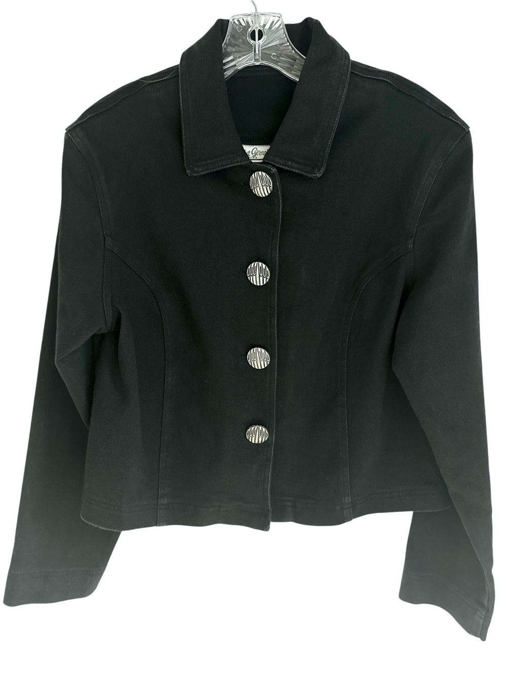 Vintage Saint Germain Paris Vintage Black Jean Jacket Size Medium